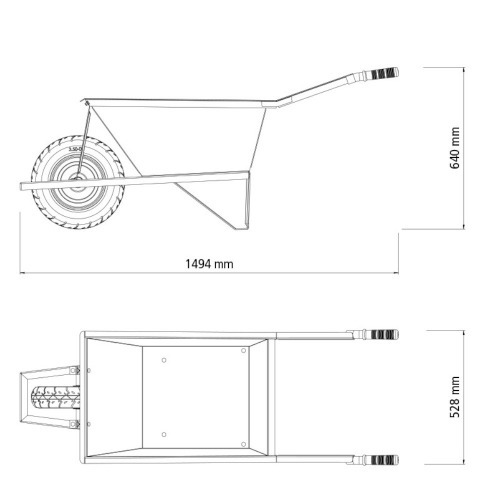 Carrinho de mão com caçamba metálica cinza 80 L Carrinho de mão com caçamba metálica cinza 80 L
