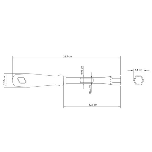 Chave canh�o 7 x 125 mm formato tubular - 41450/007