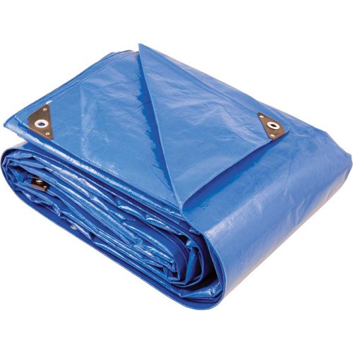 Lona reforçada de polietileno azul 7 m x 4 m Lona reforçada de polietileno azul 7 m x 4 m