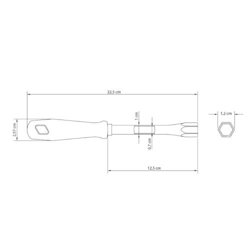 Chave canh�o tubular 8 x 125 mm formato tubular - 41450/008