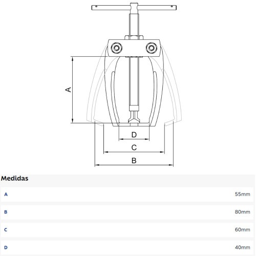 Minissacador de polias 3 garras 2.1/4 Minissacador de polias 3 garras 2.1/4