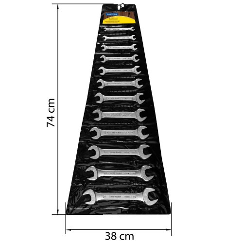 Jogos de chave fixa 6 a 32 mm em aço especial com 12 peças Jogos de chave fixa 6 a 32 mm em aço especial com 12 peças