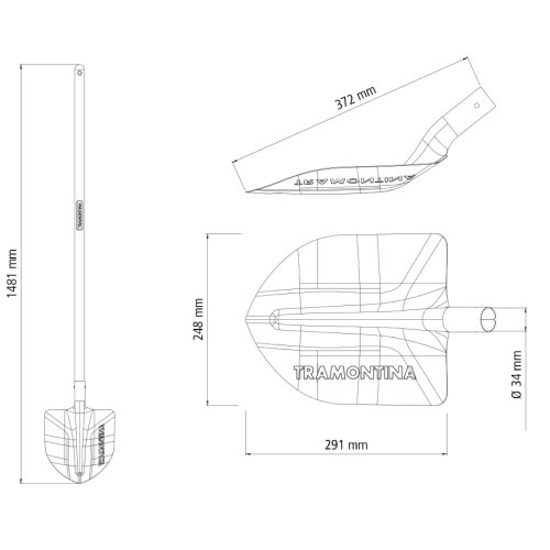 P� de bico com cabo de madeira 120 cm