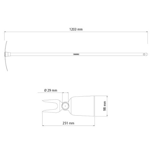 Sacho duas pontas com cabo de madeira 120 cm