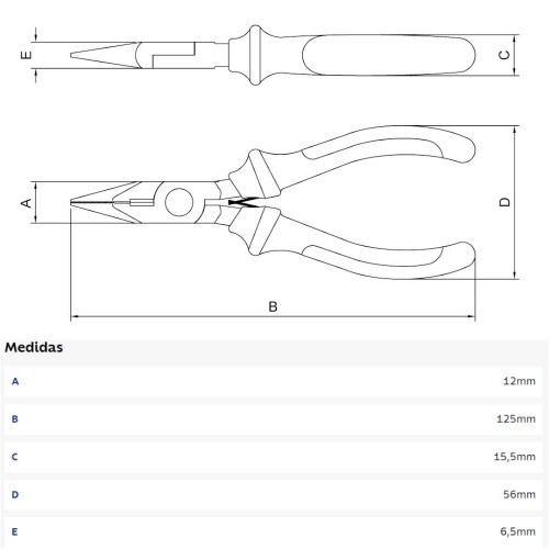 Alicate para eletr�nica meia cana 5