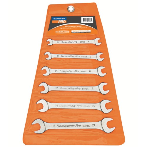 Jogos de chave fixa 6 a 17 mm a�o cromo van�dio com 6 pe�as