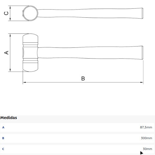 Martelo de borda em ABS 30 mm - 40670031