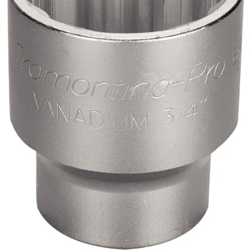 Soquete estriado em a�o cromo van�dio 46 mm encaixe 3/4