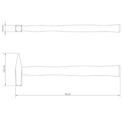 Martelo pena 1000 g com cabo em madeira envernizada - Master
