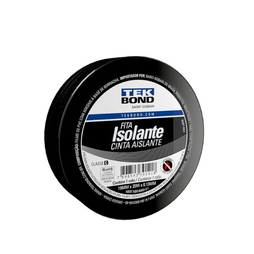 Fita isolante antichama 19 mm x 5 m preta