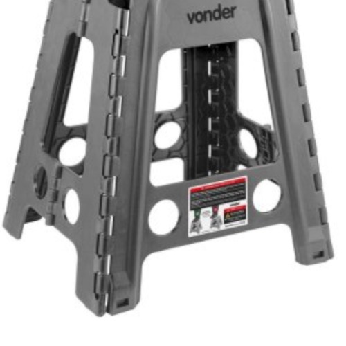 Banqueta plástica dobrável cinza 450 mm Banqueta plástica dobrável cinza 450 mm