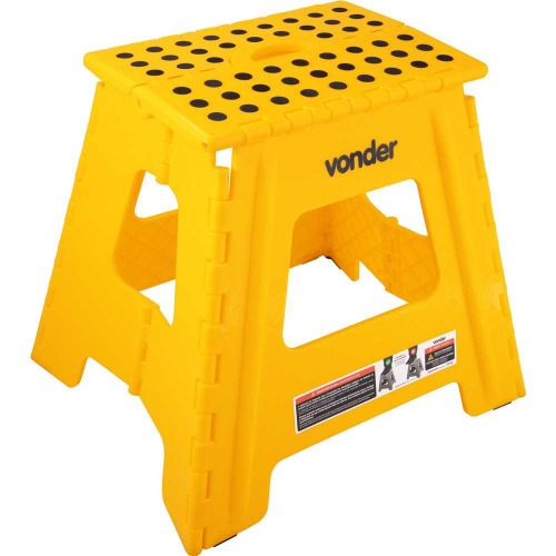 Banqueta pl�stica dobr�vel amarela 360 mm