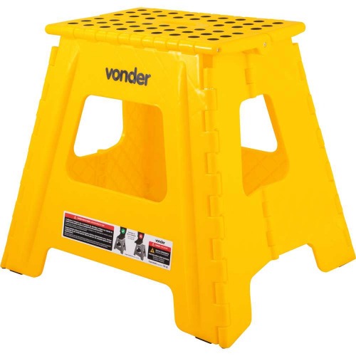 Banqueta pl�stica dobr�vel amarela 360 mm