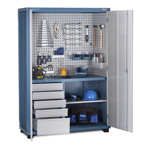 Arm�rio com 1 prateleira 5 gavetas e porta de a�o - AM-13