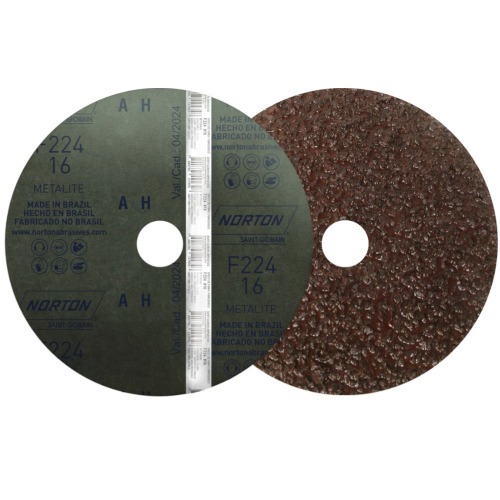 Disco de lixa de fibra 115 mm gr�o 16 METALITE F224 