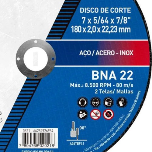 Disco de corte para inox 7 Disco de corte para inox 7