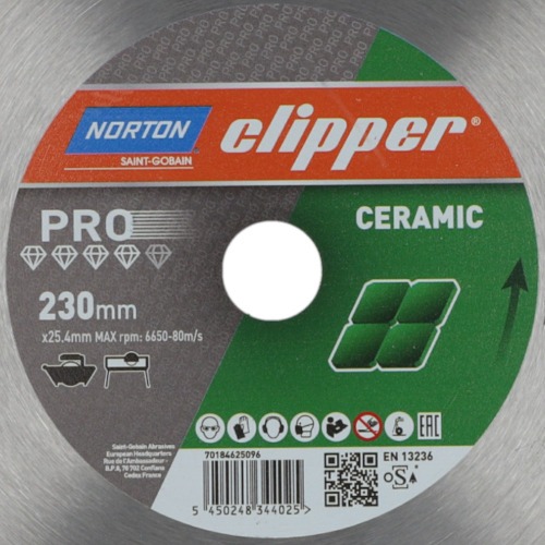 Disco diamantado liso 230 mm para porcelanato - PRO Ceramic