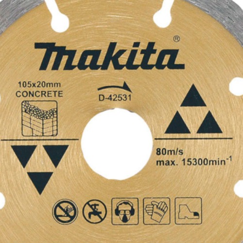 Disco diamantado segmentado 105 mm para concreto e alvenaria - D-42531