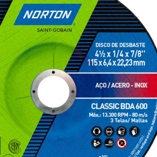 Disco de desbaste para a�o 4.1/2 x 1/4 x 7/8