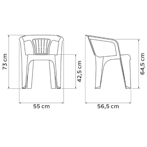 Cadeira pl�stica com bra�os branca - Atalaia