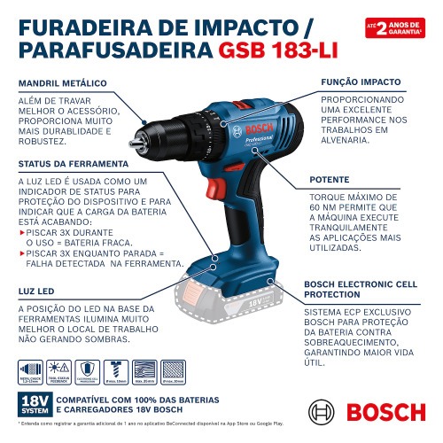 Furadeira Parafusadeira de Impacto 1/2
