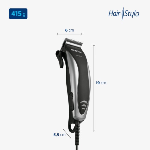 M�quina de cortar cabelo com 4 pentes e acess�rios Hair Stylo - CR-02  110V