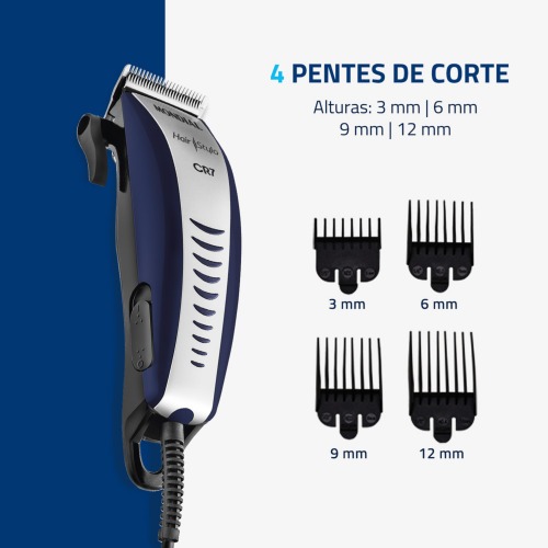 M�quina de cortar cabelo com 4 pentes e acess�rios Hair Stylo - CR-07  110V