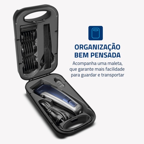 M�quina de cortar cabelo com maleta e acess�rios Titanium Power - CR-09M  110V