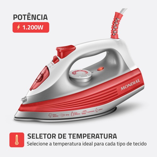 Ferro de passar a vapor 1200 watts - FVN-01-O  220V