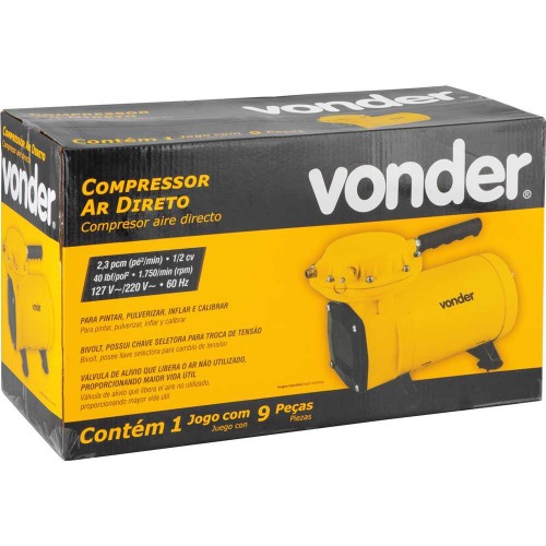 Compressor de ar direto 2,3 p�s 1/2 hp com acess�rios  110V/220V