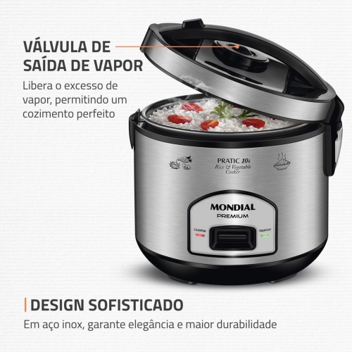 Panela el�trica de arroz 10 x�caras Pratic Rice 10i - PE-42-10X  110V