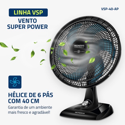 Ventilador de mesa 40 cm 6 p�s com 3 velocidades - VSP-40-AP  110V