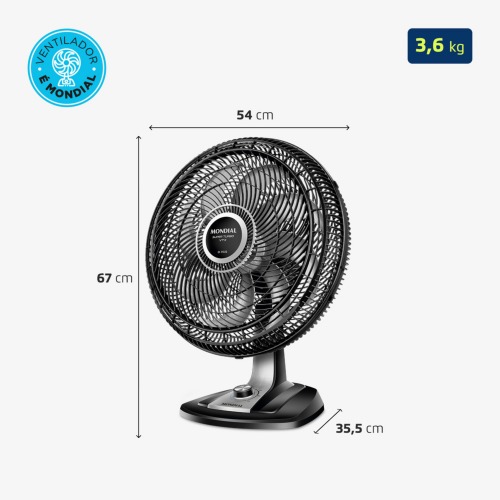Ventilador de mesa 50 cm 8 p�s 3 velocidades Turbo - VTX-50-8P  110V