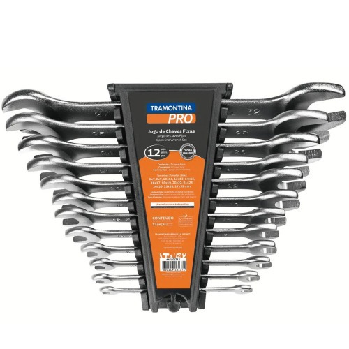 Jogo de chaves fixas 6 a 32 mm com 12 pe�as em a�o cromo van�dio