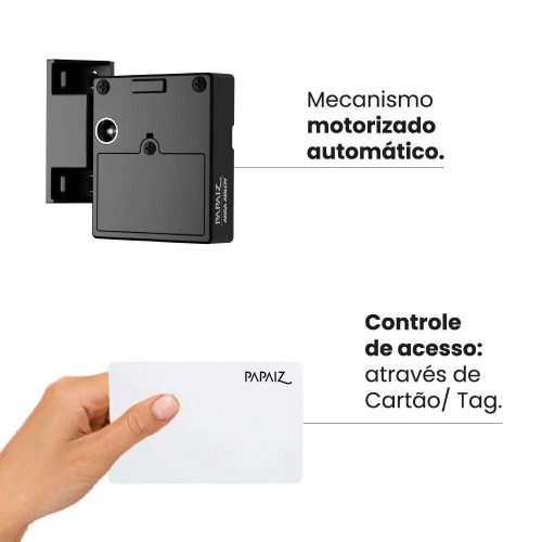 Fechadura eletr�nica invis�vel para moveis gavetas e arm�rios - PPZ-1002