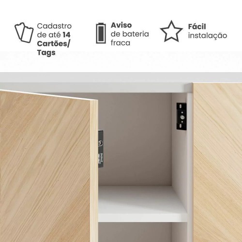 Fechadura eletr�nica invis�vel para moveis gavetas e arm�rios - PPZ-1002