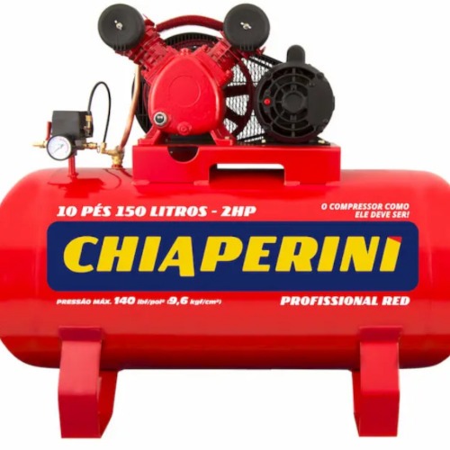 Compressor de ar 10 pés 150L 2 hp 140 lbs monofásico - 10/150 RED Compressor de ar 10 pés 150L 2 hp 140 lbs monofásico - 10/150 RED