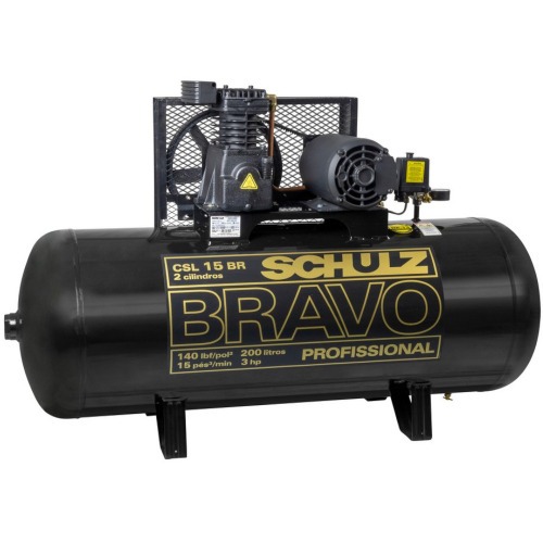 Compressor de ar 15 p�s 200L 3 hp 140 libras trif�sico Bravo - CSL15BR/200 