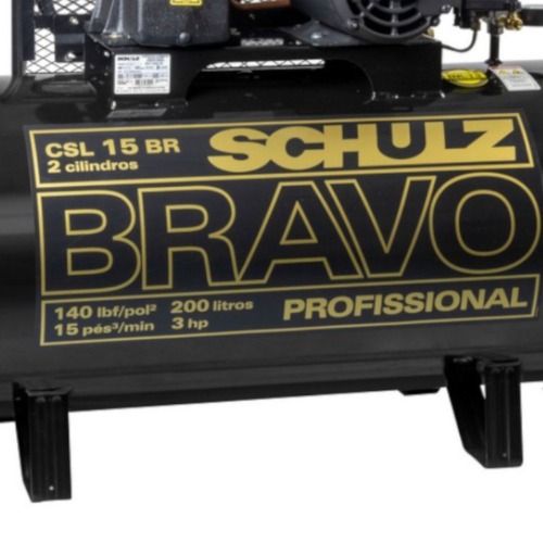 Compressor de ar 15 p�s 200L 3 hp 140 libras monof�sico Bravo - CSL15BR/200  220V