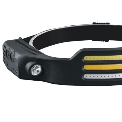 Lanterna de cabe�a recarreg�vel 3 LEDs COB 500 l�mens - BOM-4008