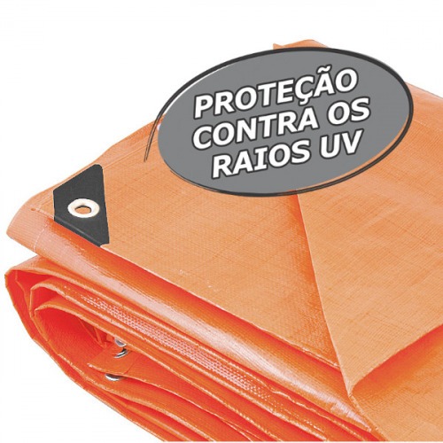 Lona refor�ada de polietileno laranja 12 m x 6 m