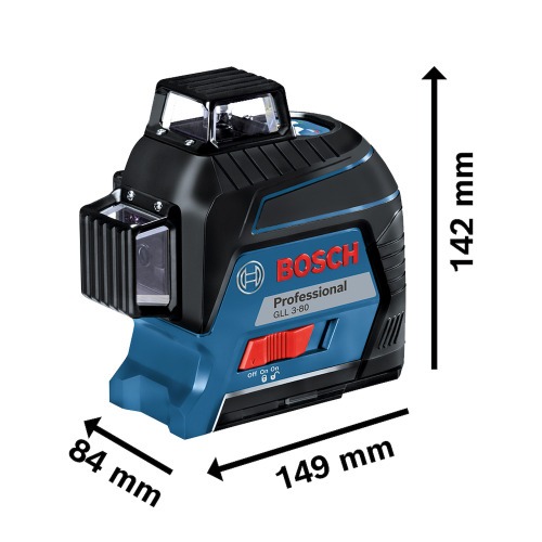 N�vel � laser com 3 linhas 360� alcance de 30 metros - GLL3-80