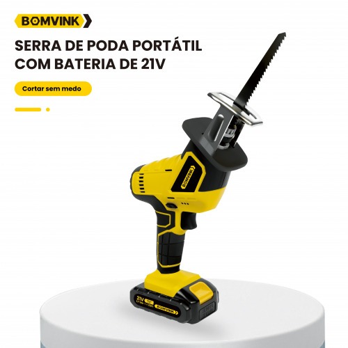 Serra de poda a bateria 21V com 2 baterias - BOM-9702 110V/220V Serra de poda a bateria 21V com 2 baterias - BOM-9702 110V/220V