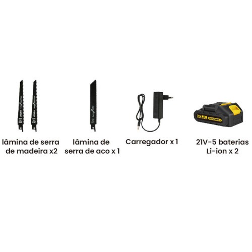 Serra de poda a bateria 21V com 2 baterias - BOM-9702 110V/220V Serra de poda a bateria 21V com 2 baterias - BOM-9702 110V/220V