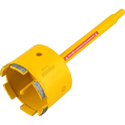 Serra copo diamantada 80 mm com haste de 3/8