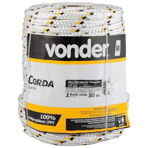 Corda multifilamento tran�ada 12 mm rolo com 50 metros
