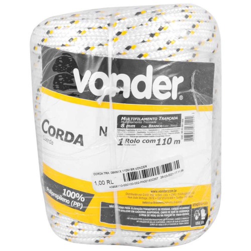 Corda multifilamento tran�ada 8 mm rolo com 110 metros
