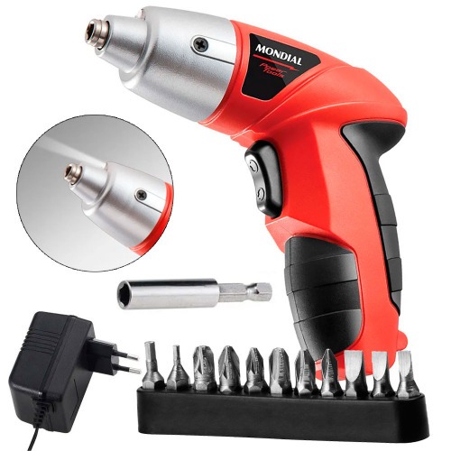 Parafusadeira a bateria 4,8 volts com 11 bits e prolongador - Power Tools FPF-05  110V/220V