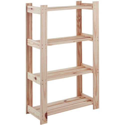 Estante em madeira pinus com 4 prateleiras 62,2 x 30,2 x 107,2 cm - Modulare