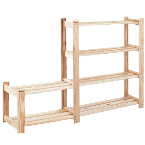 Estante em madeira pinus com 4 prateleiras 62,2 x 30,2 x 107,2 cm - Modulare